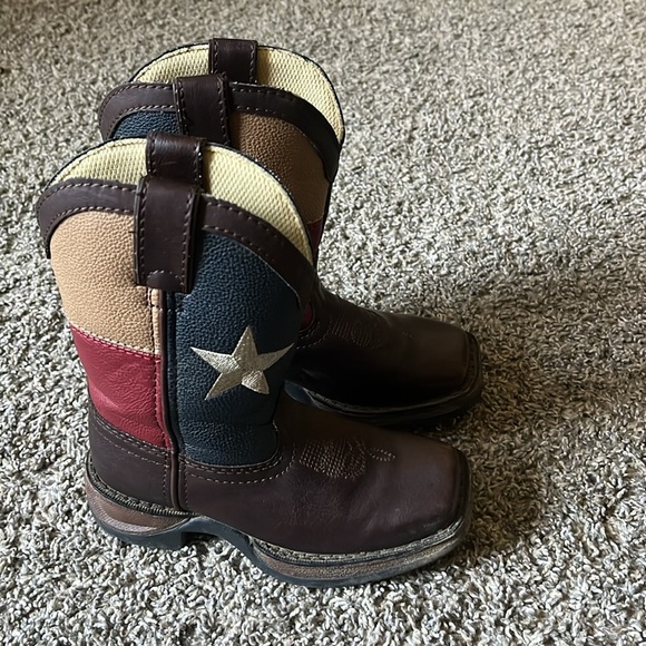 Durango lil 8’ Texas Flag Kids Brown Boots Size 9 - Picture 3 of 5